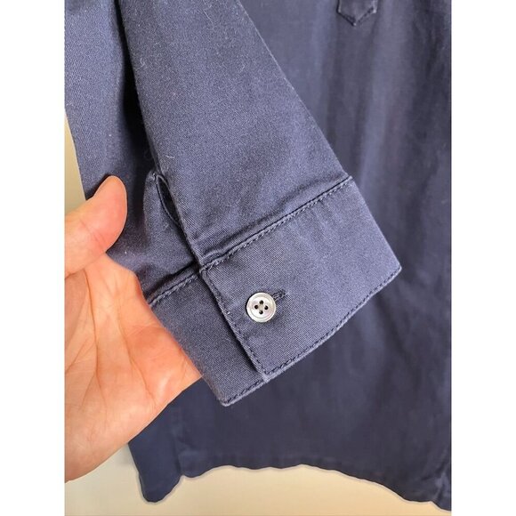 J Jill Shirt Dress 6 Blue Preppy Resort Classic Chic Retro Neutral Minimalist - Picture 3 of 11